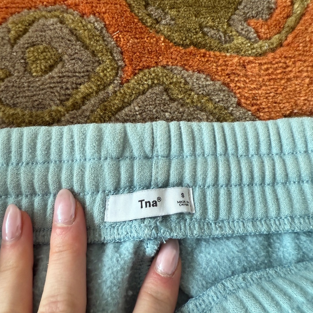 Tna Light Blue Ribbed Sweatpants